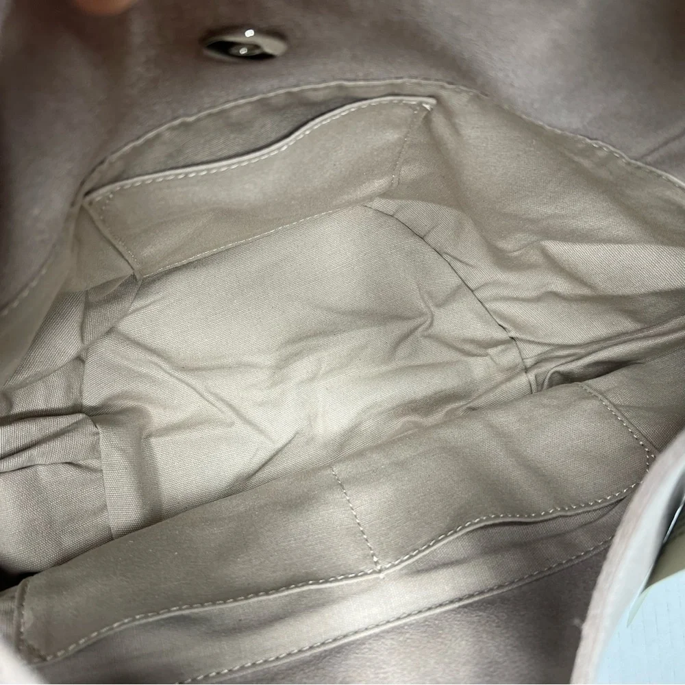 NWT M.I.L.A. Made in Los Angeles Emma Shoulder Hobo Bag Stone Suede - Picture 5 of 14